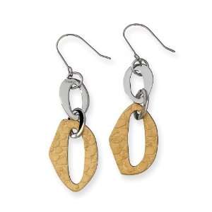   Chisel Stainless Steel Gold IP Plated Dangle Earrings: Chisel: Jewelry