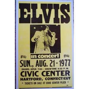   in Concert Hartford Civic Center Aug. 21 1977 the One He Never Made