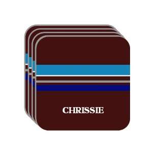 Personal Name Gift   CHRISSIE Set of 4 Mini Mousepad Coasters (blue 