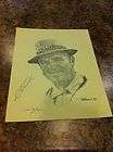 Snead Golf Sketch Lithograph Reproduction Autograph Signed J.C. Snead 