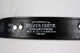 Vtg Silver Creek Leegin Snap Belt Silver Southwest L/XL  