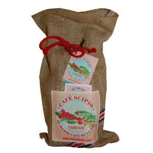 Cafe Scipio Whole Bean Coffee with Jute Bag, Medium Roast, 1 Pound Bag 