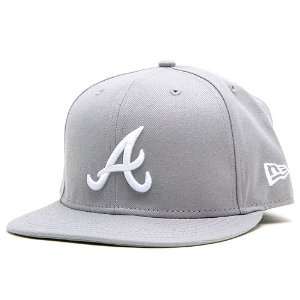 Atlanta Braves Basic Grey 59FIFTY Fitted Cap  Sports 