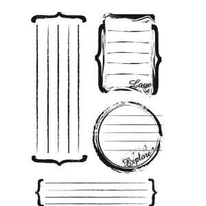  Darice SCR508 4 Inch by 6 Inch Clear Stamp Set, Journaling 