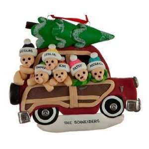   Woody Wagon Family of 6 Christmas Ornament: Home & Kitchen