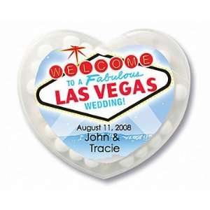 Baby Keepsake: Vegas Wedding Design Personalized Heart Shaped Mint 