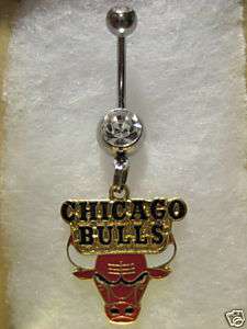 CHICAGO BULLS BASKETBALL NAVEL BELLY RING BODY JEWELRY  