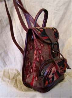 Kilim Leather Backpack Mini Rucksack Rug Bucket Shoulder Bag Sling 
