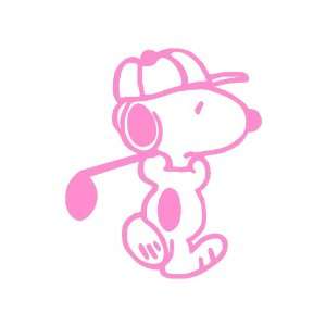  Snoopy Golf Large 10 Tall SOFT PINK vinyl window decal 