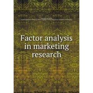  Factor analysis in marketing research William D,Sheth 