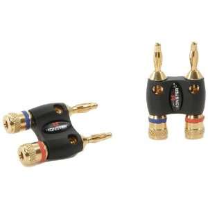   HOME THEATER DUAL BANANA SPEAKER CABLE ADAPTERS: Office Products