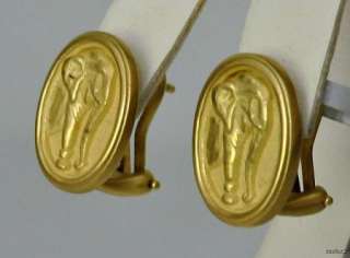 1750 SLANE & SLANE 18K Gold Safari Elephant Earrings  