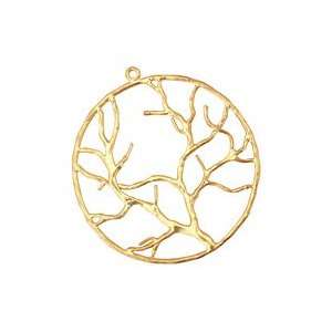  Ezel Findings Gold (plated) Circle Tree Branch 38x42mm 