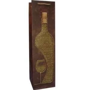  Wine Gift Bag with Wine Bottle and Cork Design