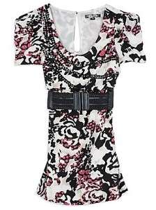 NWT GUESS Christiana Floral Short Dress w/Belt Sz 9 L  