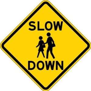  Slow Down with Image of School Children Warning Signs 