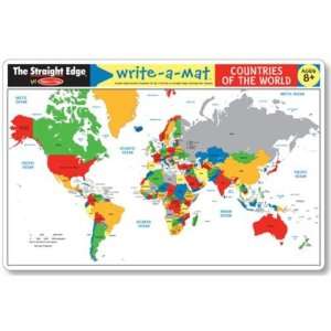  World Map Write A MAT SINGLE (Melissa & Doug 5042): Toys 