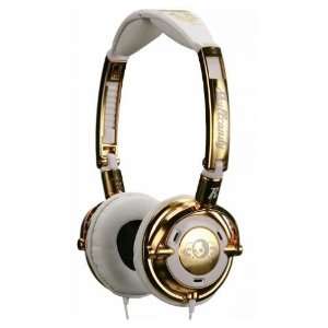  Skull Candy Lowrider Stereo Headphones in White / Gold 
