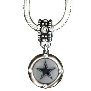   Cowboys Charm Crystal Fits Most Large Hole Bed Bracelets: Jewelry