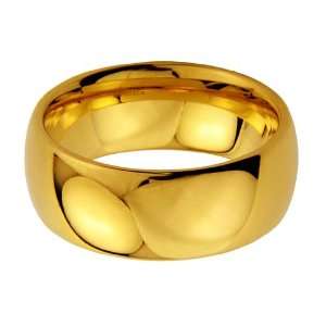 9mm Mens Cobalt Free Tungsten Carbide Gold Plated COMFORT FIT Wedding 