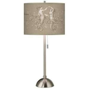  Les Sirenes Natural Giclee Contemporary Table Lamp: Home 