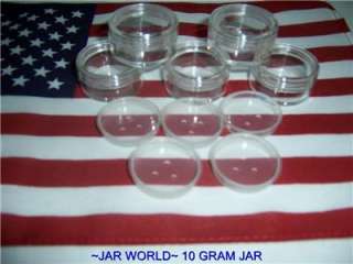 10 GRAM CLEAR CAP *SIFTER JARS W/ LABELS*FREE S/H  