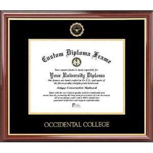 Occidental College Tigers   Embossed Seal   Mahogany Gold Trim 