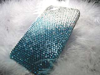   CRYSTAL BLING case iphone 4 / 4s Tri color Blue AQUA Silver AQua