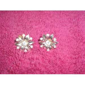  Silvertone & Rhinestone Earrings 