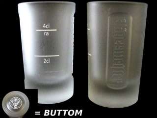 SET OF 2 JAGERMEISTER FROSTED SHOT SCHNAPS GLASSES / BN + RARE  