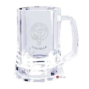  Colville Clan Crest 500ml Engraved Glass Tankard Patio 