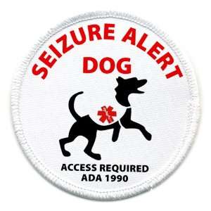  SEIZURE ALERT DOG Medical Alert Symbol 4 inch Sew on Patch 
