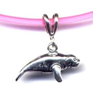  16 Pink Manatee Necklace Sterling Silver Jewelry: Sports 