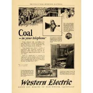 1924 Ad Coal Telephone Western Electric Phonograph   Original Print Ad