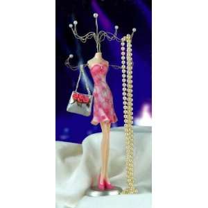  Pink Rose Dress Mannequin Jewelry Stand  Organizer: Home 