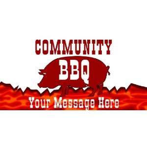  3x6 Vinyl Banner   Community BBQ Your Message Here 