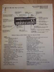 Sherwood Service Manual~S 7500/8500 Stereo Receiver  