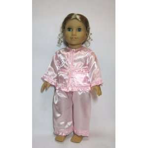 Pink Satin Pajamas. Fit 18 Dolls like American Girl 