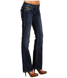 NWT ROCK REVIVAL ELENA BOOT CUT CRYSTAL BUTTON STRETCH JEANS 27  
