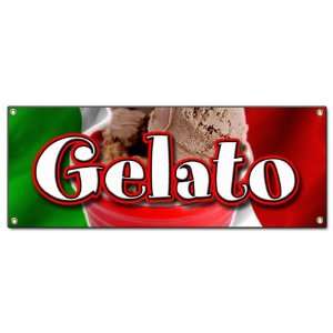  GELATO BANNER SIGN ice cream italian dessert: Patio, Lawn 