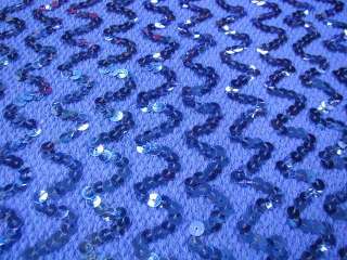Royal Blue Stretch Sequin Fabric 3/4 yd F16  