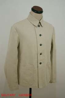 WWII German Summer HBT off white Drill service tunic 48R  