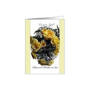   Sister and Brother in law,Yellow Rose Bouquet Card Health & Personal