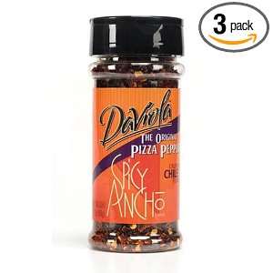 Daviola Original Pizza Peppers, Spicy Ancho, 2.82 Ounce Shaker (Pack 