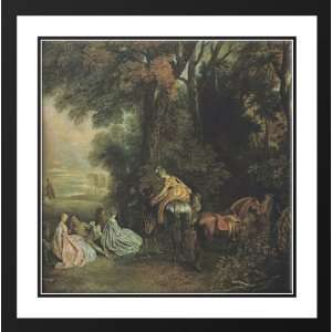  Watteau, Jean Antoine 20x20 Framed and Double Matted A 