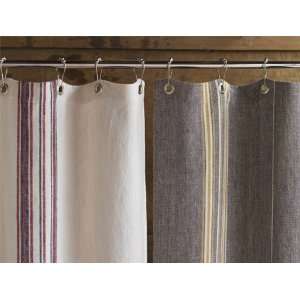  Rustic Linen Shower Curtain in Grey