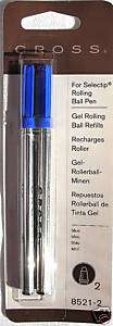 Cross Gel Rolling Ball refills Blue twin pack #8521 2  