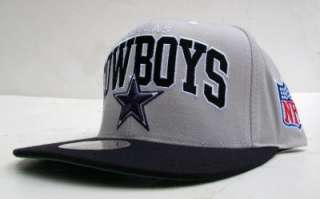 Dallas Cowboys Grey On Black Snap Back Cap Hat By Mitchell & Ness 