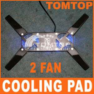 Rotatable USB Laptop Notebook 2 Fans Cooler Cooling Pad  