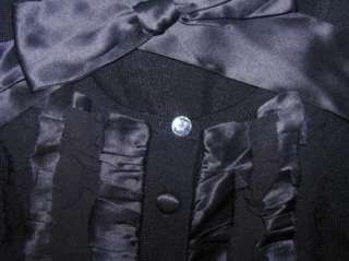 NANETTE LEPORE BLACK KNIT DRESS W/TUXEDO RUFFLES~S  